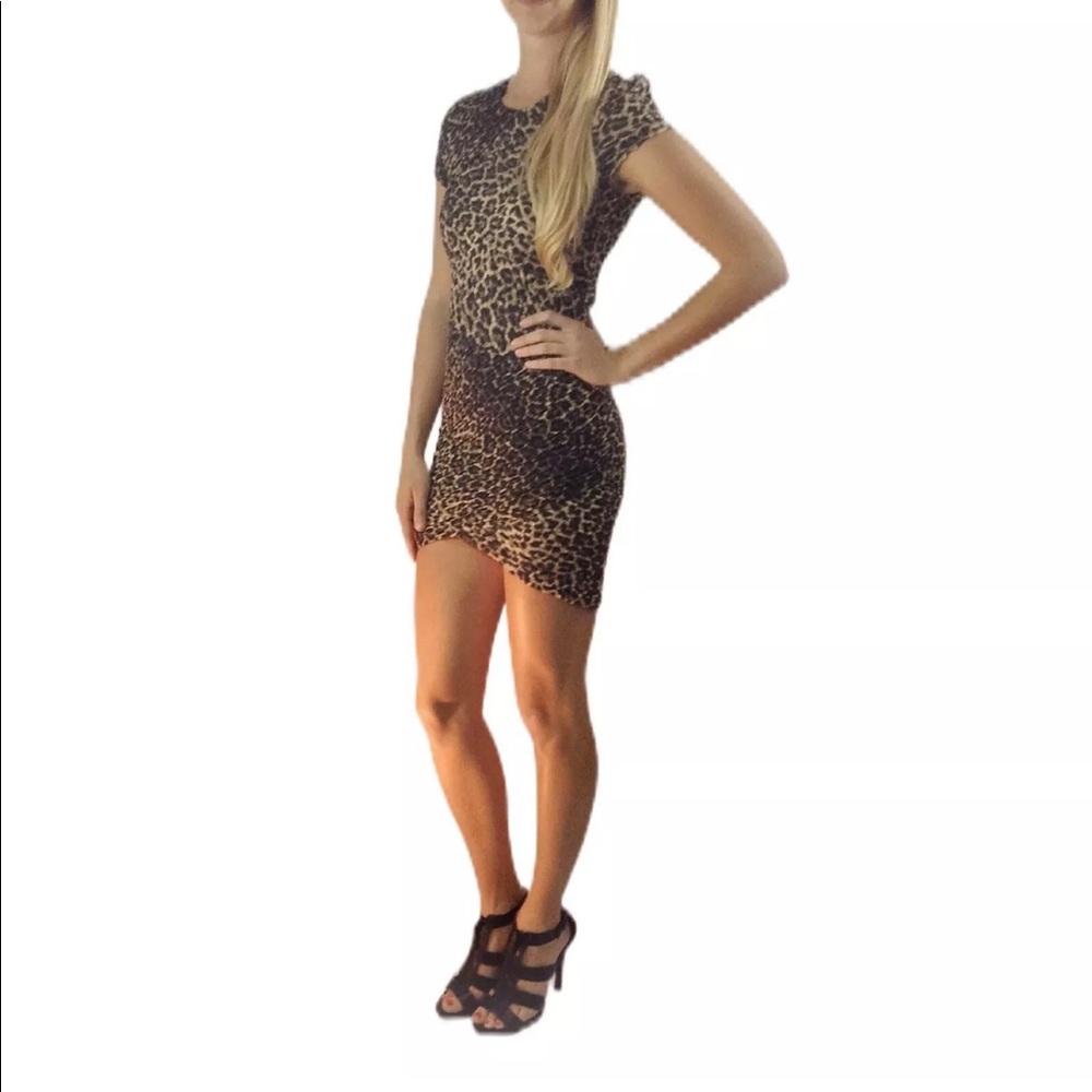 TORN BY RONNY KOBO Kaitlyn Cheetah Print Dress M
